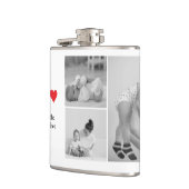 Modernes Collage Foto & Text Red Heart Mother Gift Flachmann (Links)