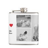 Modernes Collage Foto & Text Red Heart Mother Gift Flachmann (Vorderseite)