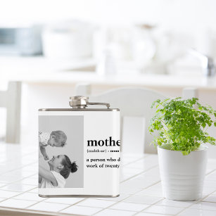 Modernes Collage Foto & Text Red Heart Mother Gift Flachmann
