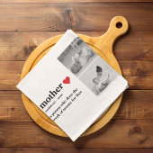 Modernes Collage Foto & Text Red Heart Mother Gift Geschirrtuch