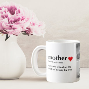 Modernes Collage Foto & Text Red Heart Mother Gift Kaffeetasse
