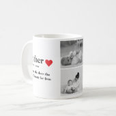Modernes Collage Foto & Text Red Heart Mother Gift Kaffeetasse (Vorderseite Links)