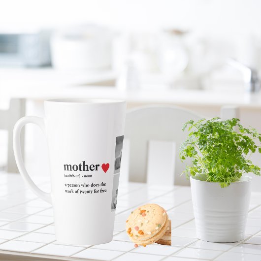 Modernes Collage Foto & Text Red Heart Mother Gift Milchtasse