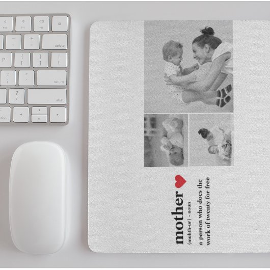 Modernes Collage Foto & Text Red Heart Mother Gift Mousepad