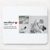 Modernes Collage Foto & Text Red Heart Mother Gift Mousepad (Vorne)