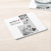 Modernes Collage Foto & Text Red Heart Mother Gift Rechteckiger Pappuntersetzer (angewinkelt)