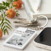 Modernes Collage Foto & Text Red Heart Mother Gift Schlüsselanhänger (Vorderseite rechts)