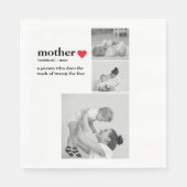 Modernes Collage Foto & Text Red Heart Mother Gift Serviette (Vorderseite)
