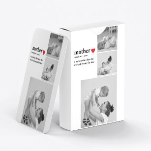 Modernes Collage Foto & Text Red Heart Mother Gift Spielkarten