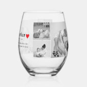 Modernes Collage Foto & Text Red Heart Mother Gift Weinglas Ohne Stiel (Vorderseite)