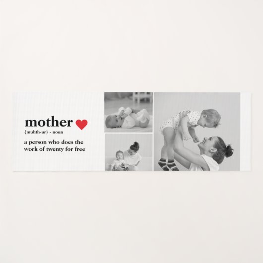 Modernes Collage Foto & Text Red Heart Mother Gift Yogamatte (Vorderseite (Horizontal))