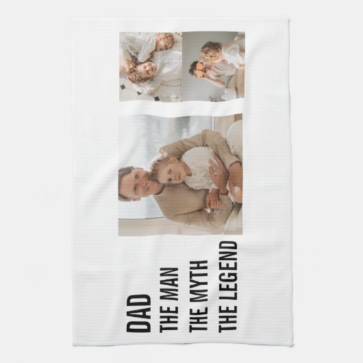 Modernes Collage Foto | VATER Geschirrtuch (Vertikal)