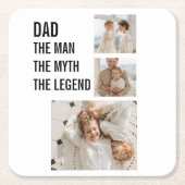 Modernes Collage Foto | `Vater Gift Rechteckiger Pappuntersetzer (Vorderseite)