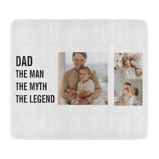 Modernes Collage Foto | VATER Schneidebrett (Vorderseite)