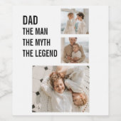 Modernes Collage Foto | VATER Weinetikett (Einzelnes Label)