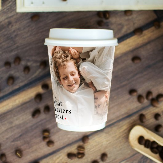 Modernes Collage Foto, was am meisten Familiengesc Pappbecher