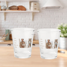 Modernes Collage Foto & We Liebe Vater Geschenke Schnapsglas