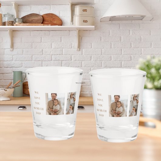 Modernes Collage Foto & We Liebe Vater Geschenke Schnapsglas