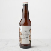 Modernes Collage-Geschenk | Vater Fotos Beerenkenn Bierflaschenetikett (Vorderseite)