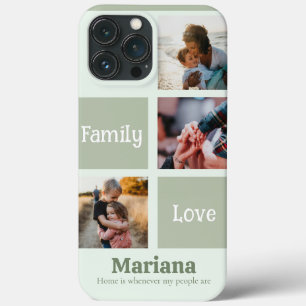modernes Collage-Gitter der Familie Pastel Green Case-Mate iPhone Hülle