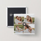 Modernes Collage Personalisiertes Familiengeschenk Button (Vorne & Hinten)