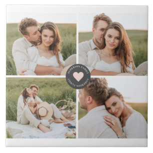 Modernes Collage Personalisiertes Familiengeschenk Fliese