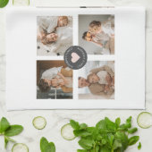 Modernes Collage Personalisiertes Familiengeschenk Geschirrtuch (Gefaltet)