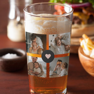 Modernes Collage Personalisiertes Familiengeschenk Glas