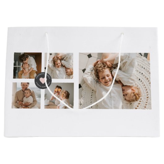 Modernes Collage Personalisiertes Familiengeschenk Große Geschenktüte (Vorderseite)