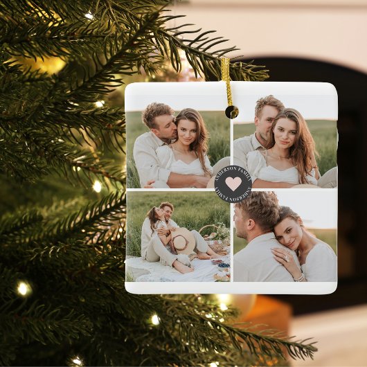 Modernes Collage Personalisiertes Familiengeschenk Keramikornament