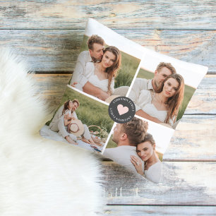 Modernes Collage Personalisiertes Familiengeschenk Kissen