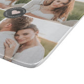 Modernes Collage Personalisiertes Familiengeschenk Schneidebrett (Ecke)