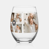 Modernes Collage Personalisiertes Familiengeschenk Weinglas Ohne Stiel (Rückseite)