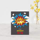 Modernes Comic Buch KAPOW Pop Geburtstag Karte (Gelbe Blume)