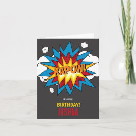 Modernes Comic Buch KAPOW Pop Geburtstag Karte