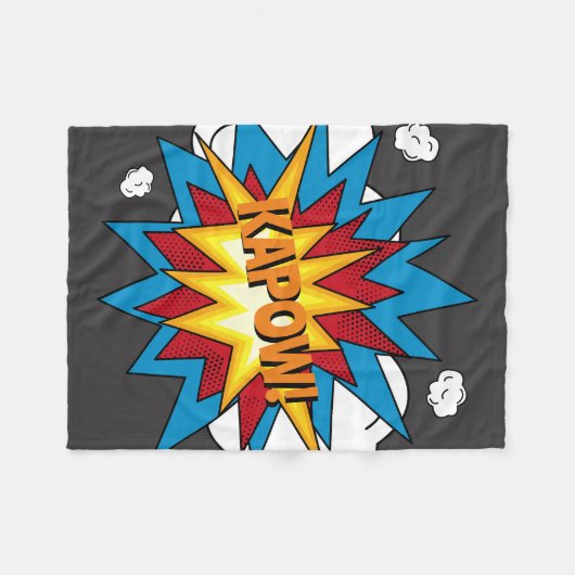 Modernes Comic Buch KAPOW Pop Kunst Fleecedecke (Vorderseite (Horizontal))