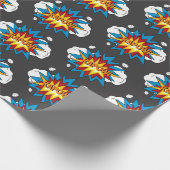 Modernes Comic Buch KAPOW Pop Kunst Geschenkpapier (Ecke)