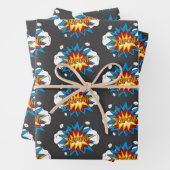 Modernes Comic Buch KAPOW Pop Kunst Geschenkpapier Set (Beispiel)