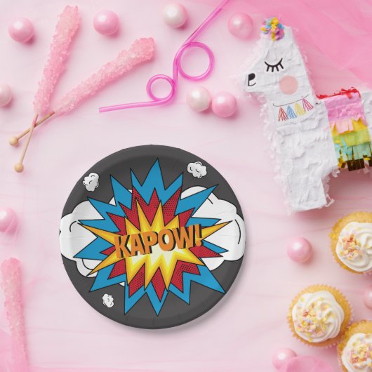 Modernes Comic Buch KAPOW Pop Kunst Pappteller (Party)