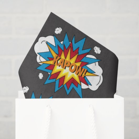 Modernes Comic Buch KAPOW Pop Kunst Seidenpapier (Geschenktüte)