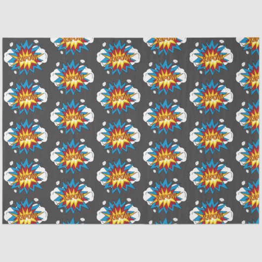 Modernes Comic Buch KAPOW Pop Kunst Seidenpapier (Vorderseite)