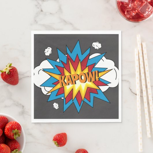 Modernes Comic Buch KAPOW Pop Kunst Serviette (Beispiel)