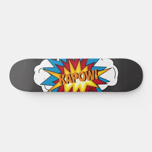Modernes Comic Buch KAPOW Pop Kunst Skateboard (Horizontal)