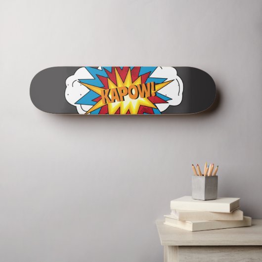 Modernes Comic Buch KAPOW Pop Kunst Skateboard (Wandkunst (Horz))
