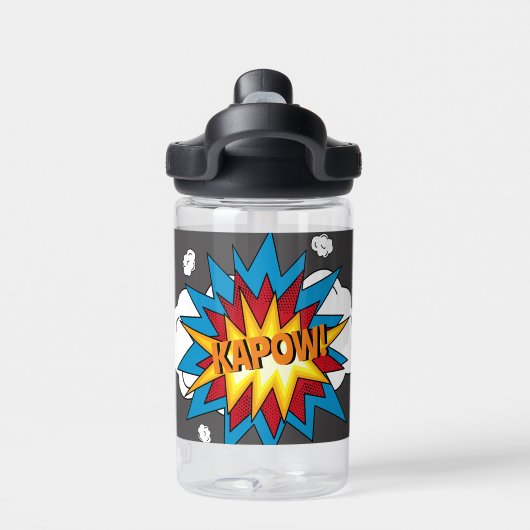 Modernes Comic Buch KAPOW Pop Kunst Trinkflasche (Rückseite)