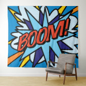 Modernes Comic Buch Pop Art BOOM Tapisserie Wandteppich (Beispiel (Horizontal))