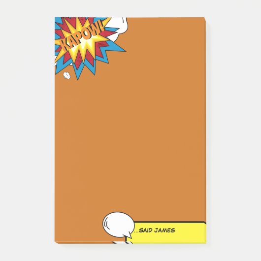 Modernes Comic Buch Pop Kunst Sprechblase Post-it Klebezettel (Vorderseite)