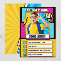 Modernes Comic Cartoon Foto Geburtstag