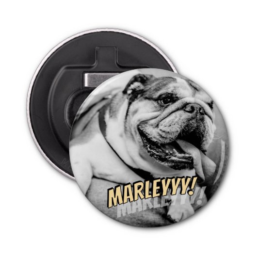 Modernes Comic Einfaches Cooles Foto für Haustiere Flaschenöffner (Vorderseite)