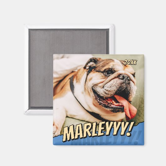 Modernes Comic Einfaches Cooles Foto für Haustiere Magnet (Vorderseite/Rückseite)